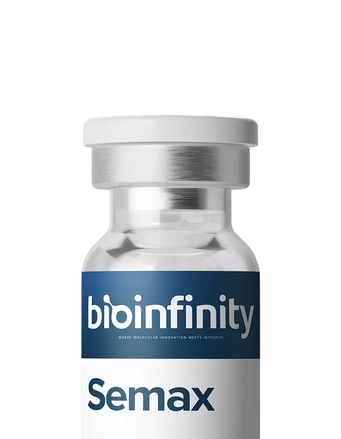 Semax 10mg research peptide vial, ≥99% HPLC purity — for laboratory research use only
