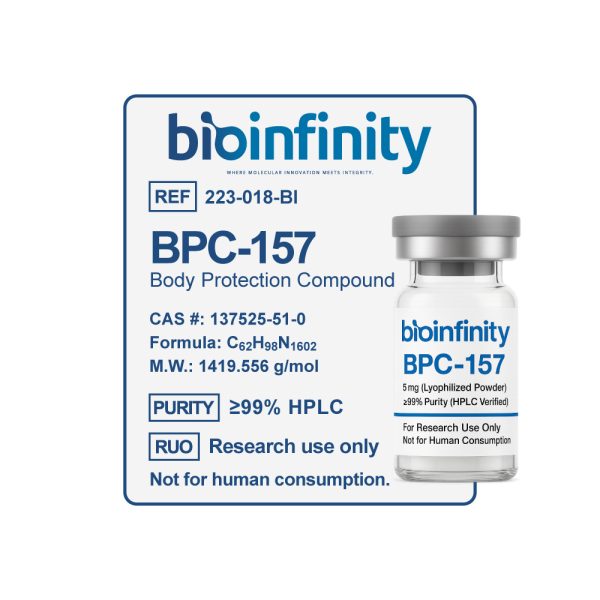 BioInfinity BPC-157 – 10 mg – ≥99% HPLC Purity – RUO